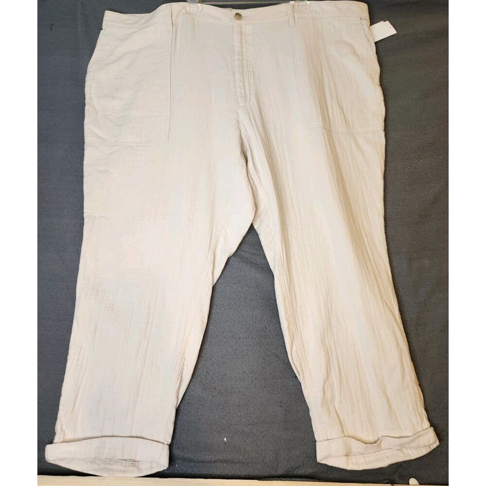Old Navy High-Rise Wide Leg Slouchy Crinkle Gauze Cotton Ankle Pants Size 28 NWT